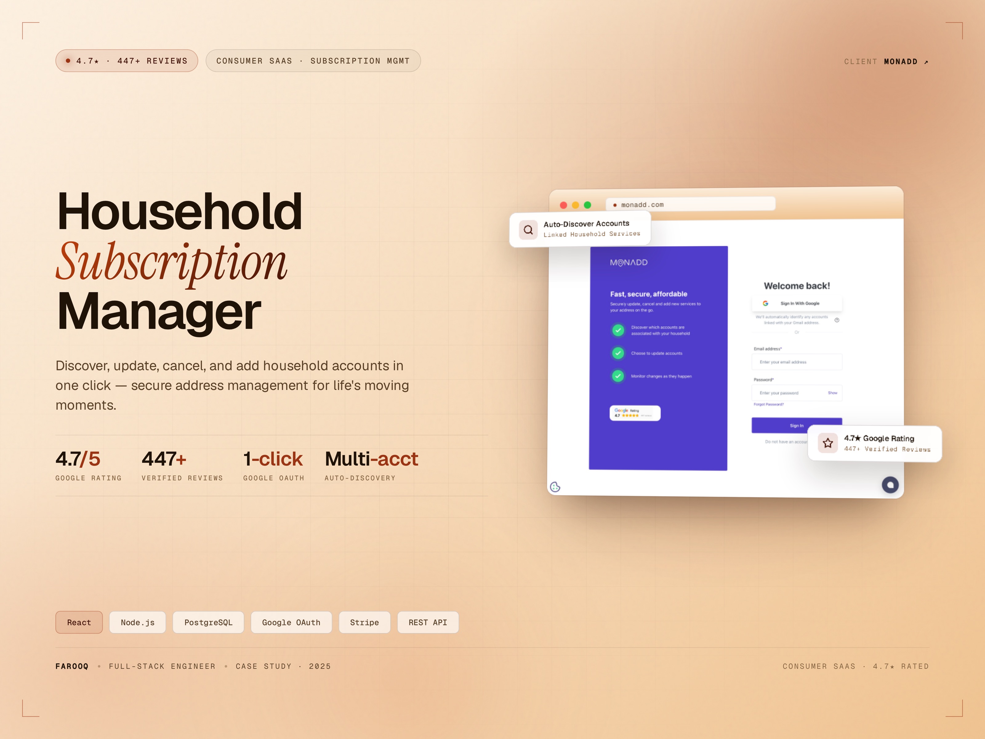 Monadd case study
